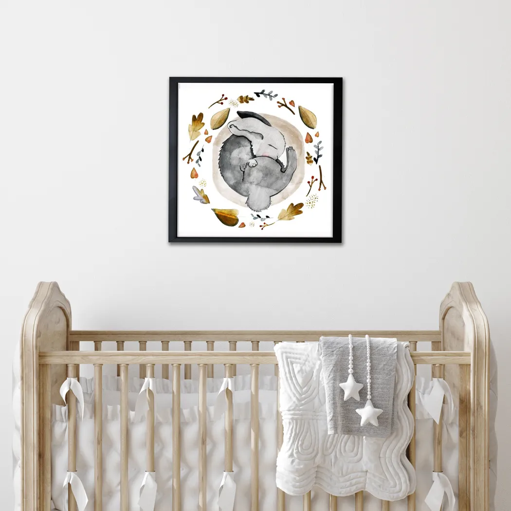 Kids Little Sleepy Bunny Gray Medium Wall Art - Thumbnail - Image 3