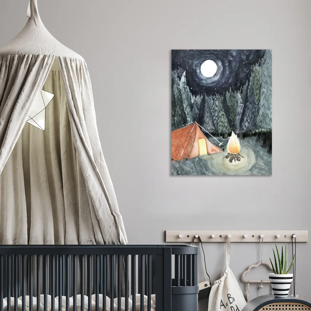 Kids Little Summer Campers Navy Small Wall Art - Thumbnail - Image 3