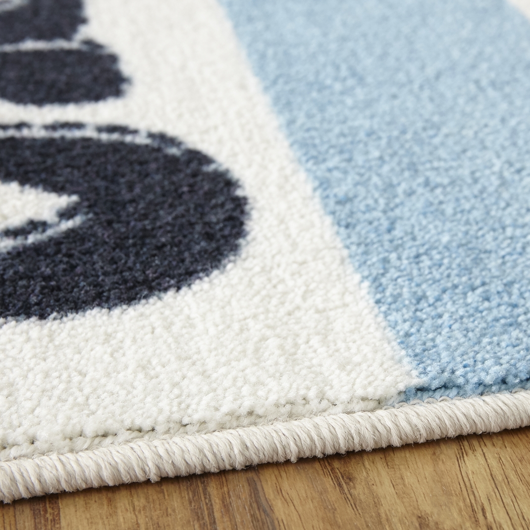 Kids Little Tracks Blue 3' x 5' Rug - Thumbnail - Image 3