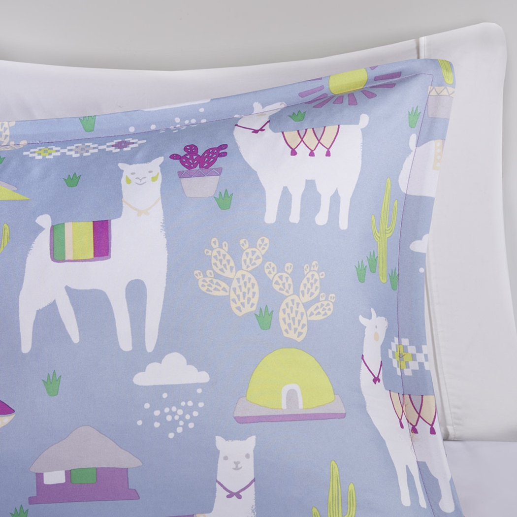 Kids Llama Picnic Lavender 4 Pc Full/Queen Comforter Set - Thumbnail - Image 6