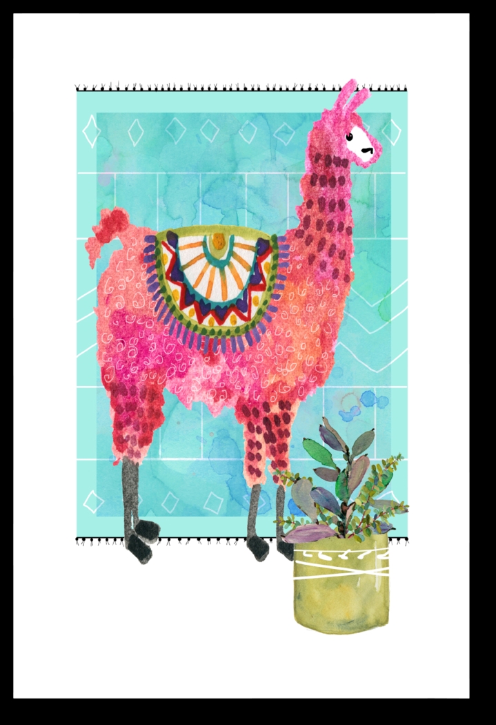 Kids Llama Snip I Blue Artwork - Thumbnail - Image 1
