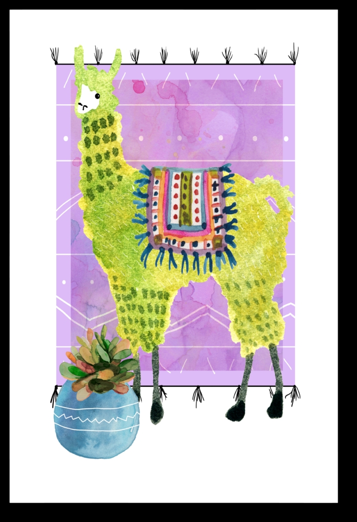 Kids Llama Snip II Purple Artwork - Thumbnail - Image 1
