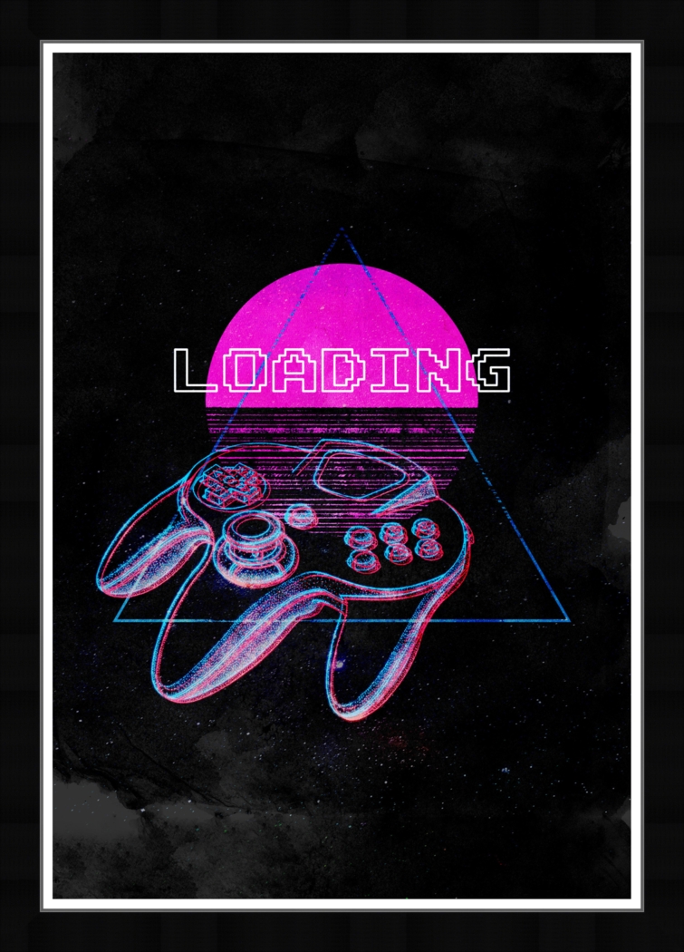 Kids Loading Game Player Black Medium Wall Art - Thumbnail - Image 1