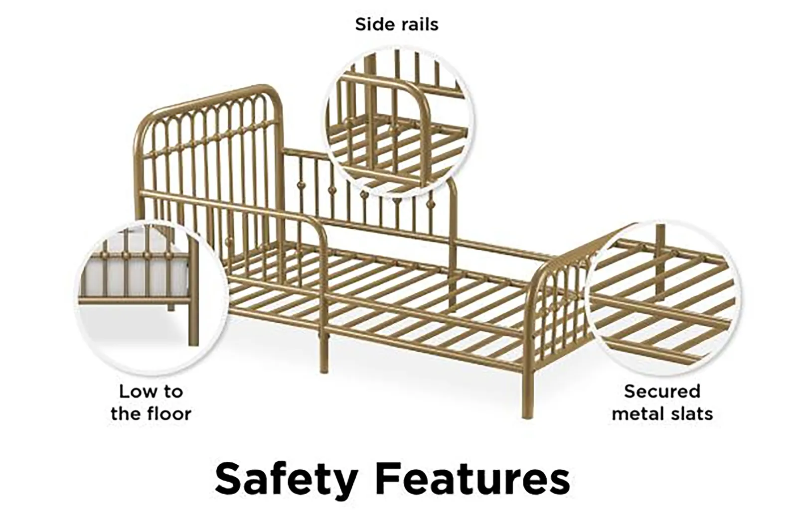 Kids Lolle Gold Toddler Bed - Thumbnail - Image 5