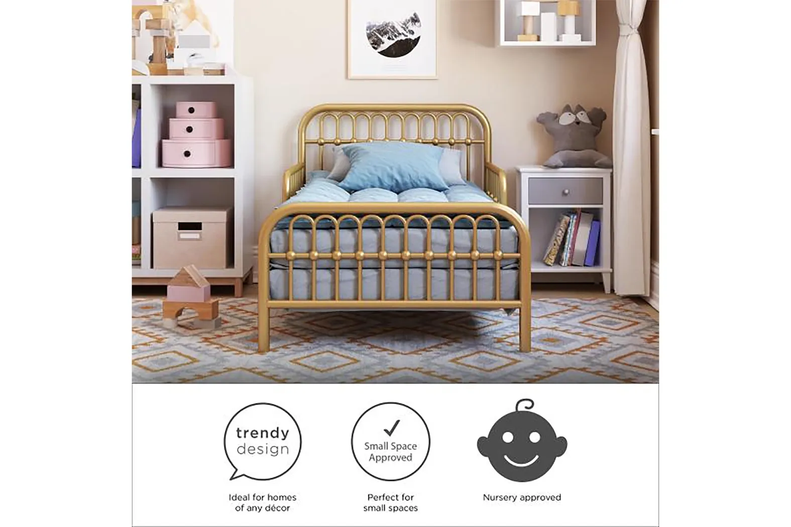 Kids Lolle Gold Toddler Bed - Thumbnail - Image 8