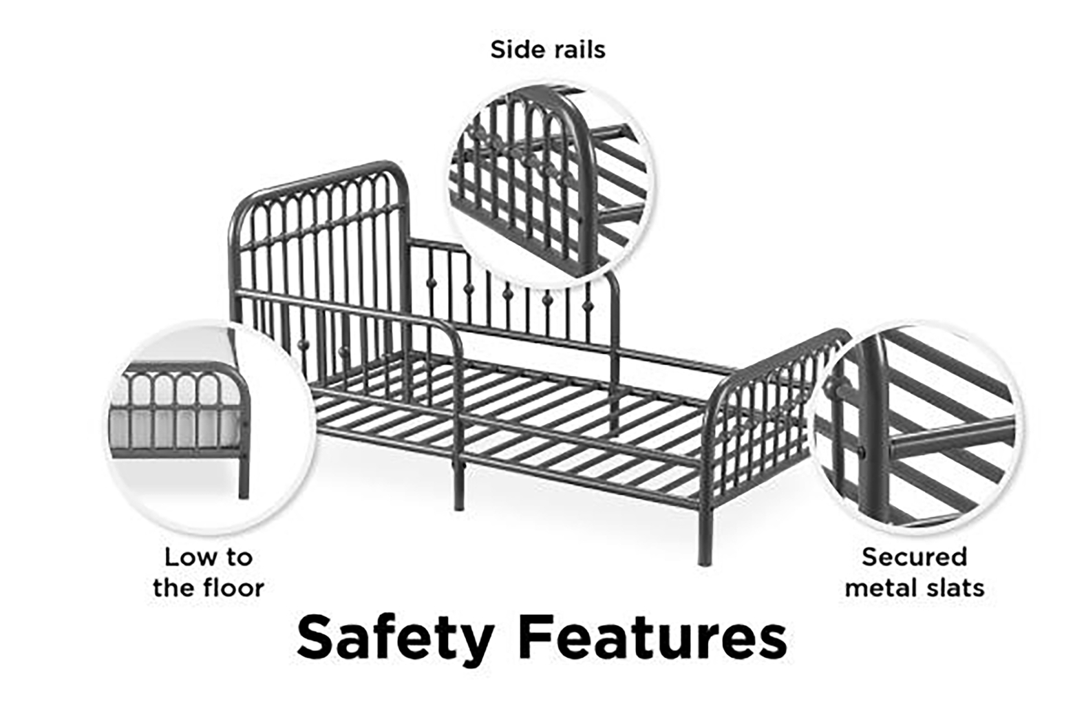 Kids Lolle Gray Toddler Bed - Thumbnail - Image 4