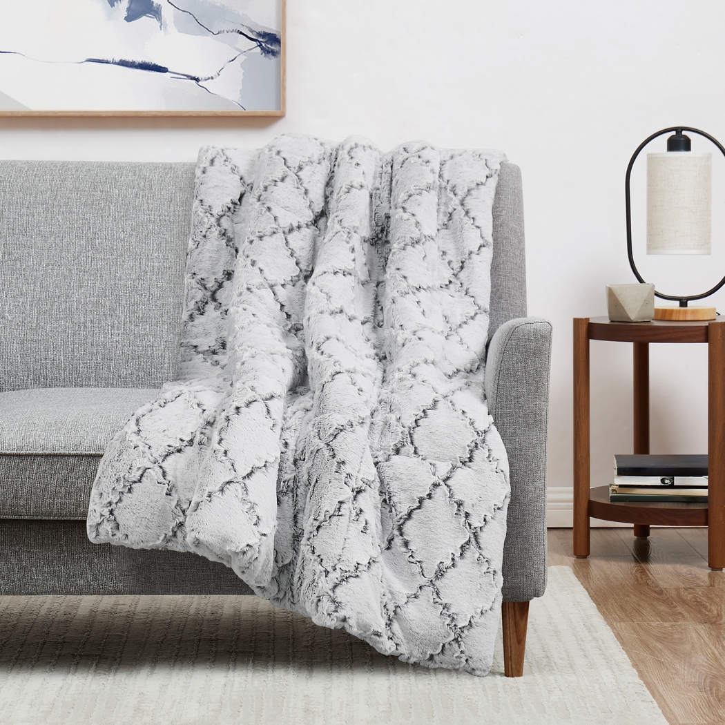 Kids Lorvo Gray Faux Fur Throw - Thumbnail - Image 3