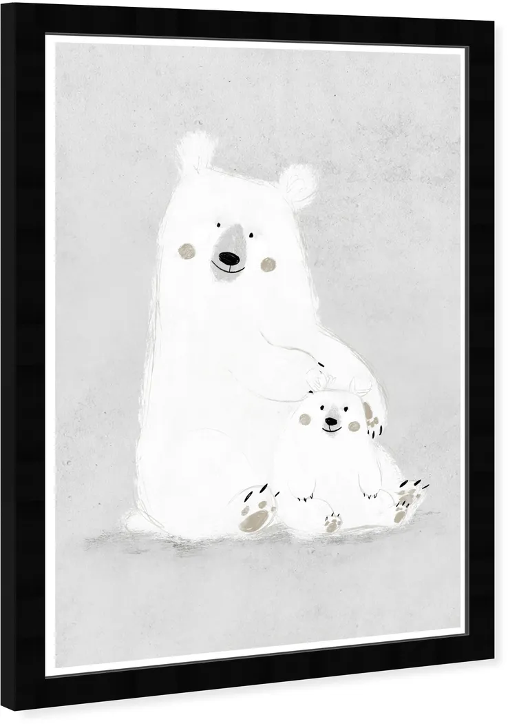 Kids Loving Bear Family Gray Wall Art - Thumbnail - Image 2