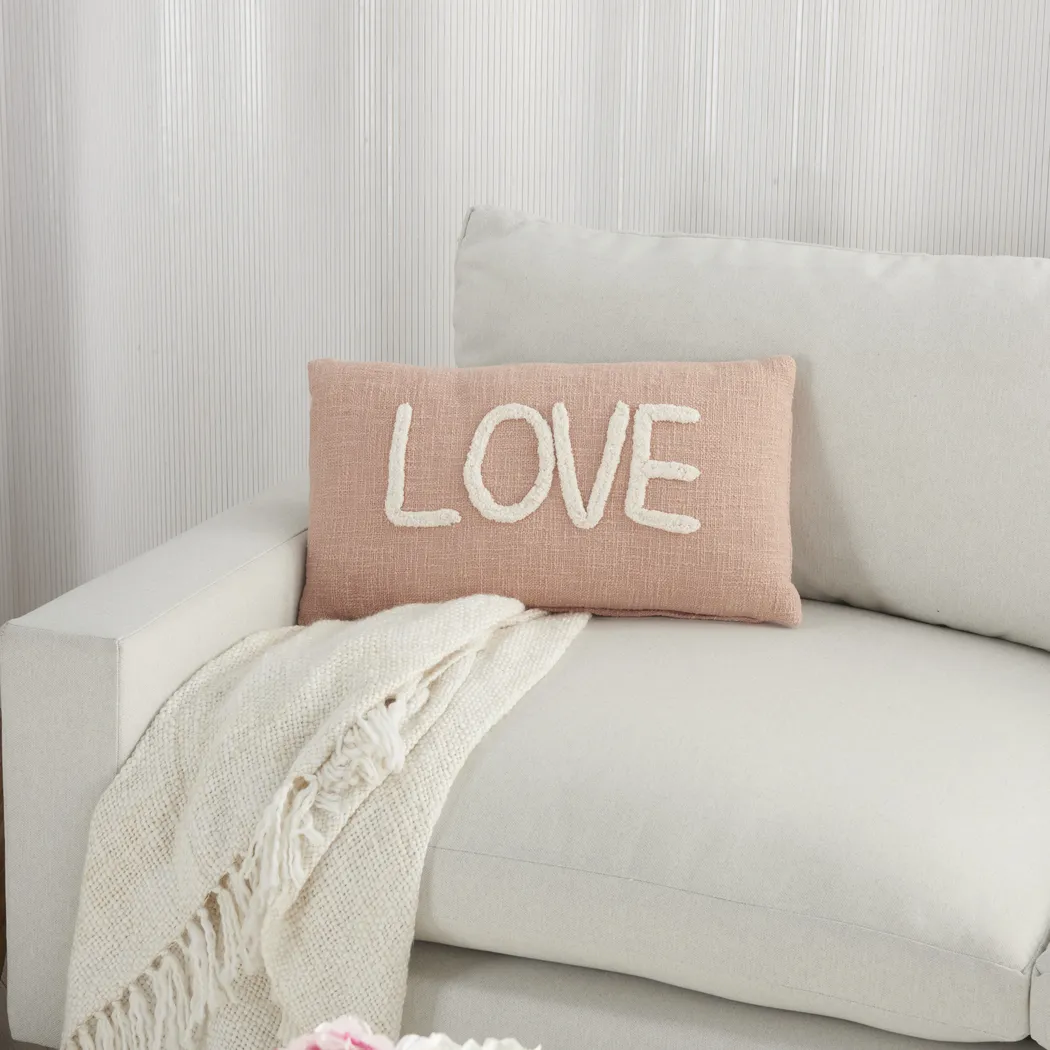 Kids Loving Lane Blush Throw Pillow - Thumbnail - Image 3