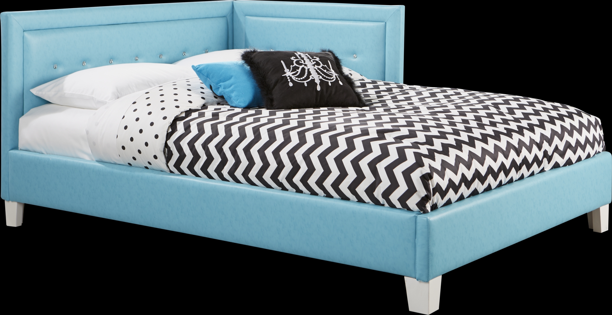 Kids Lucie Blue 3 Pc Full Corner Bed - Thumbnail - Image 1