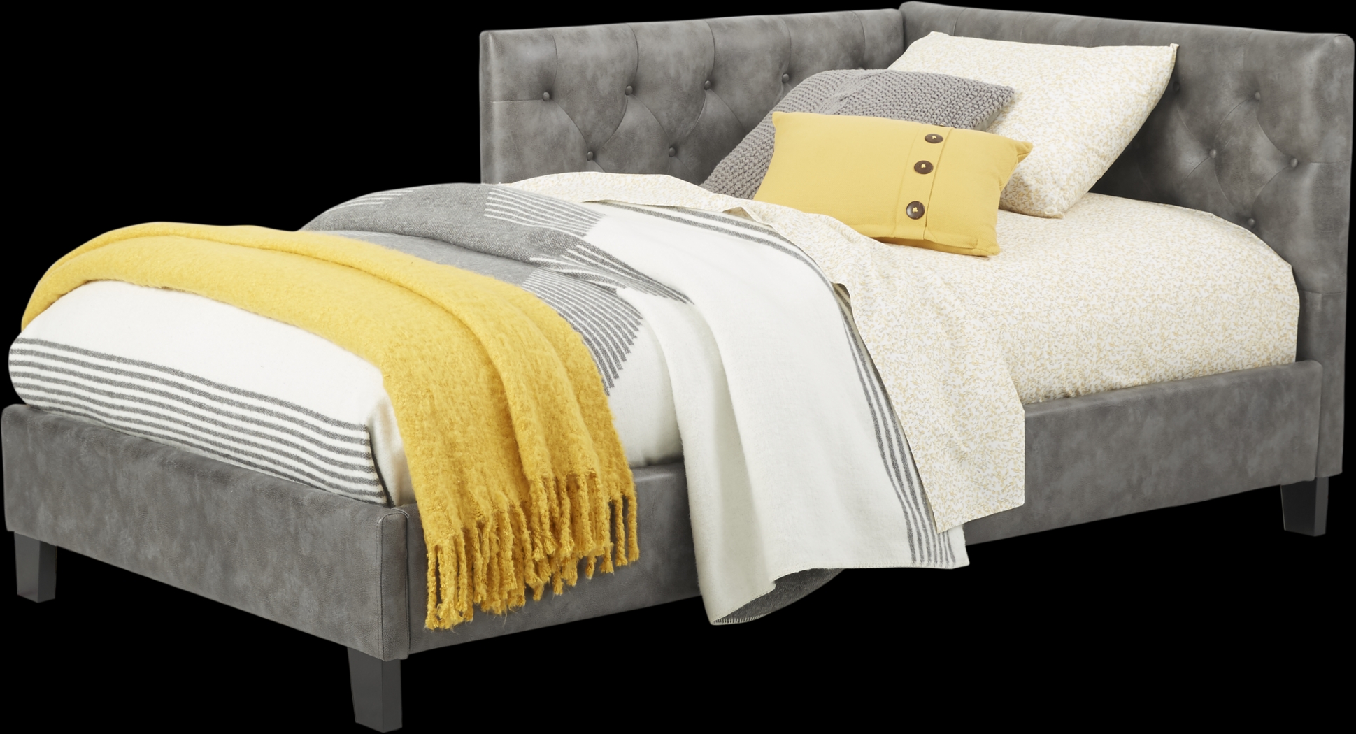 Kids Lucie Gray 3 Pc Twin Corner Bed - Thumbnail - Image 1