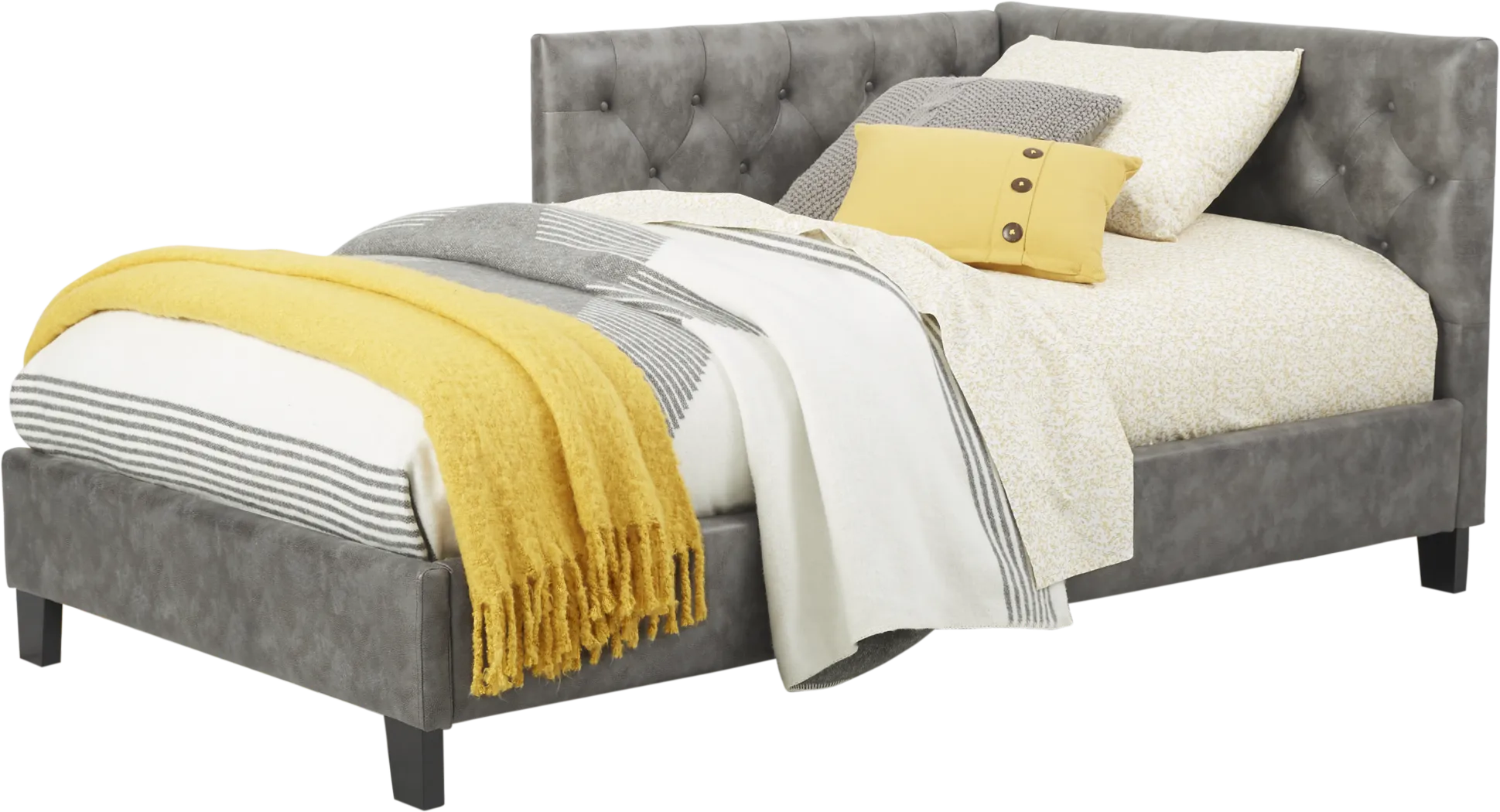 Kids Lucie Gray 3 Pc Twin Corner Bed - Thumbnail - Image 1