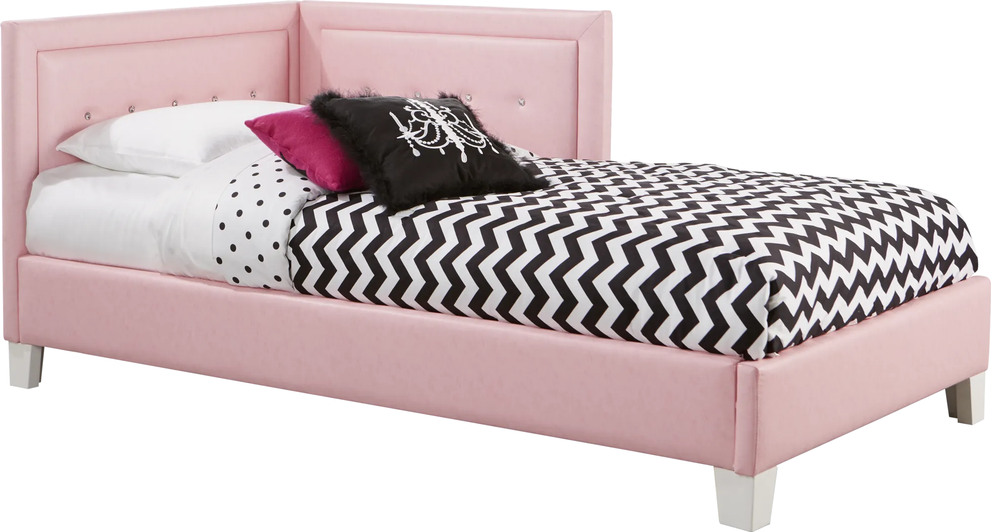Kids Lucie Pink 4 Pc Full Corner Bed - Thumbnail - Image 1