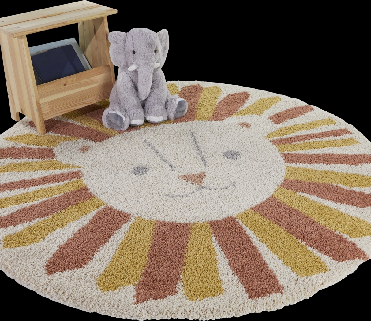 Kids Mabuni Cream 5'3 Round Rug - Thumbnail - Image 2