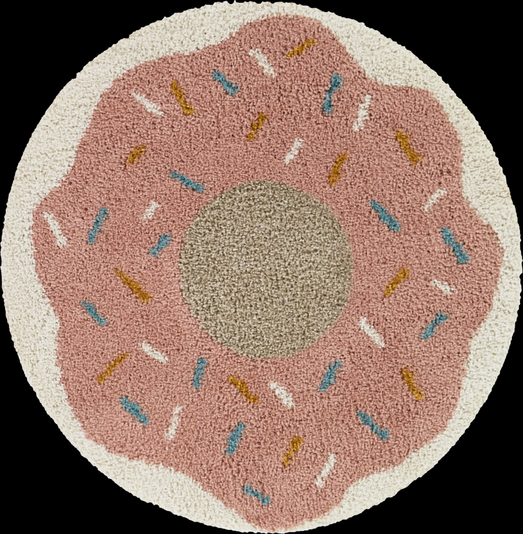 Kids Macdona Pink 3'11 x 3'11 Rug - Thumbnail - Image 1