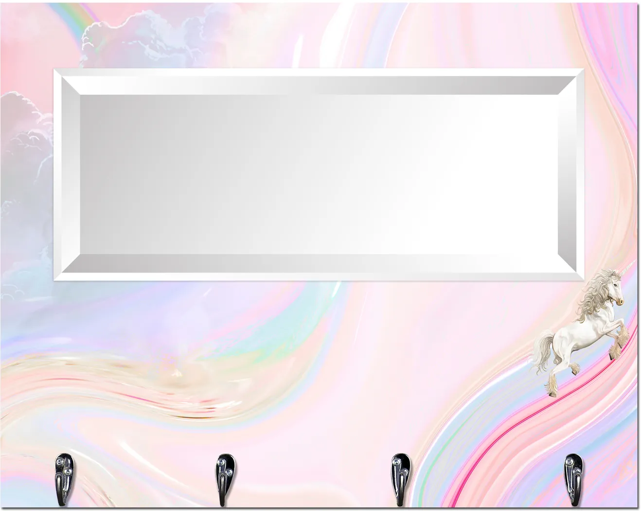 Kids Magical Unicorn Pink Wall Mirror - Thumbnail - Image 1