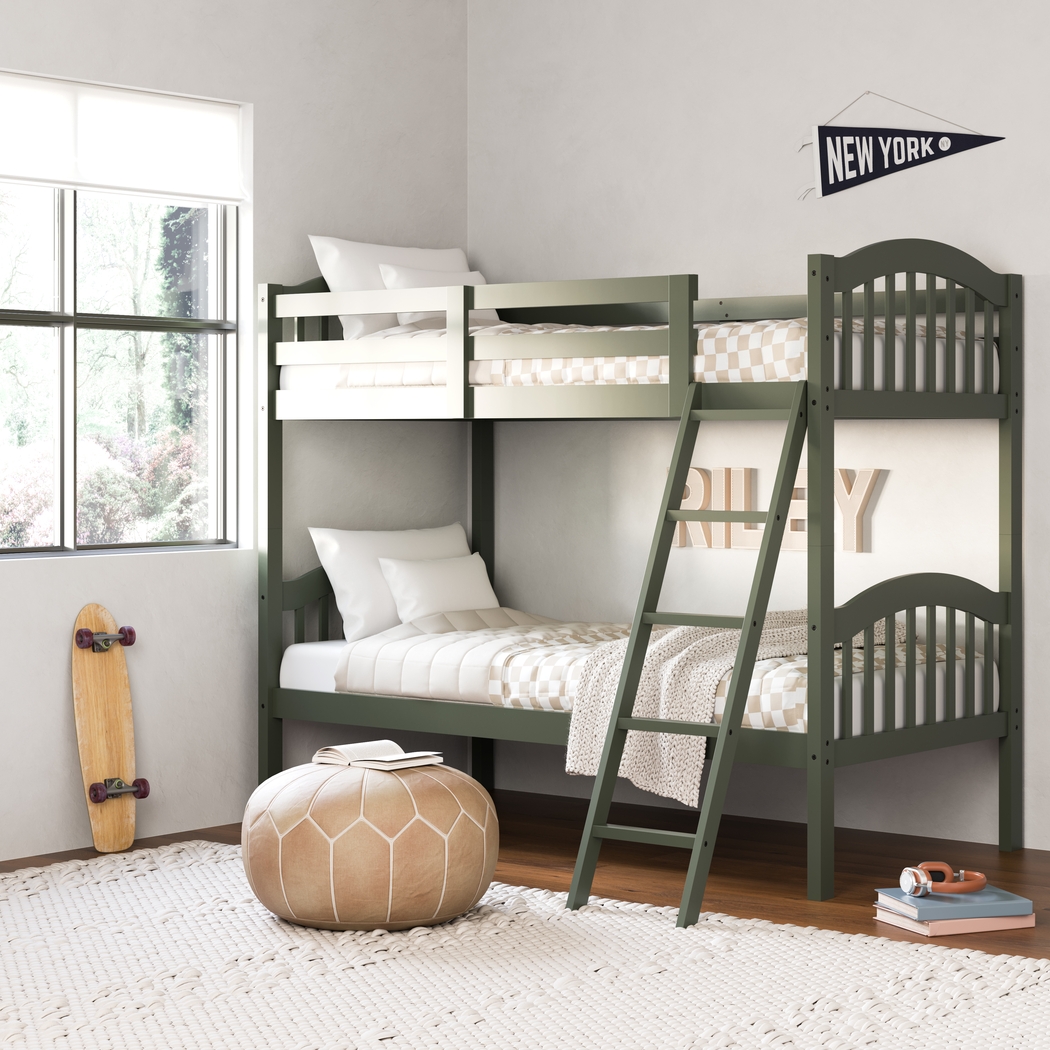 Kids Maglo Olive Twin/Twin Bunk Bed - Thumbnail - Image 2