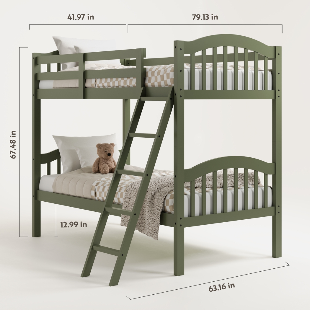 Kids Maglo Olive Twin/Twin Bunk Bed - Thumbnail - Image 8