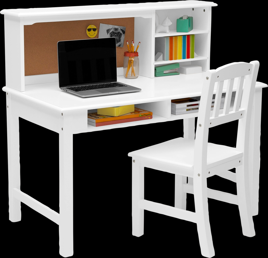 Kids Maldas White Desk and Chair Set - Thumbnail - Image 5