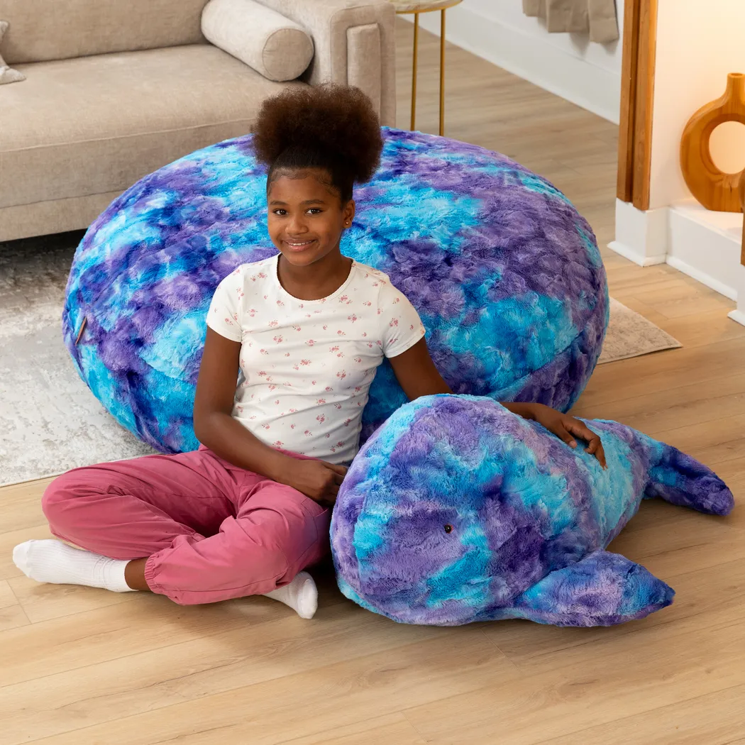 Kids Marina the Whale Tie-Dye Purple Bean Bag - Thumbnail - Image 5