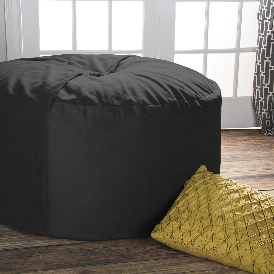 Kids Marshmellow Black Bean Bag Chair - Thumbnail - Image 2