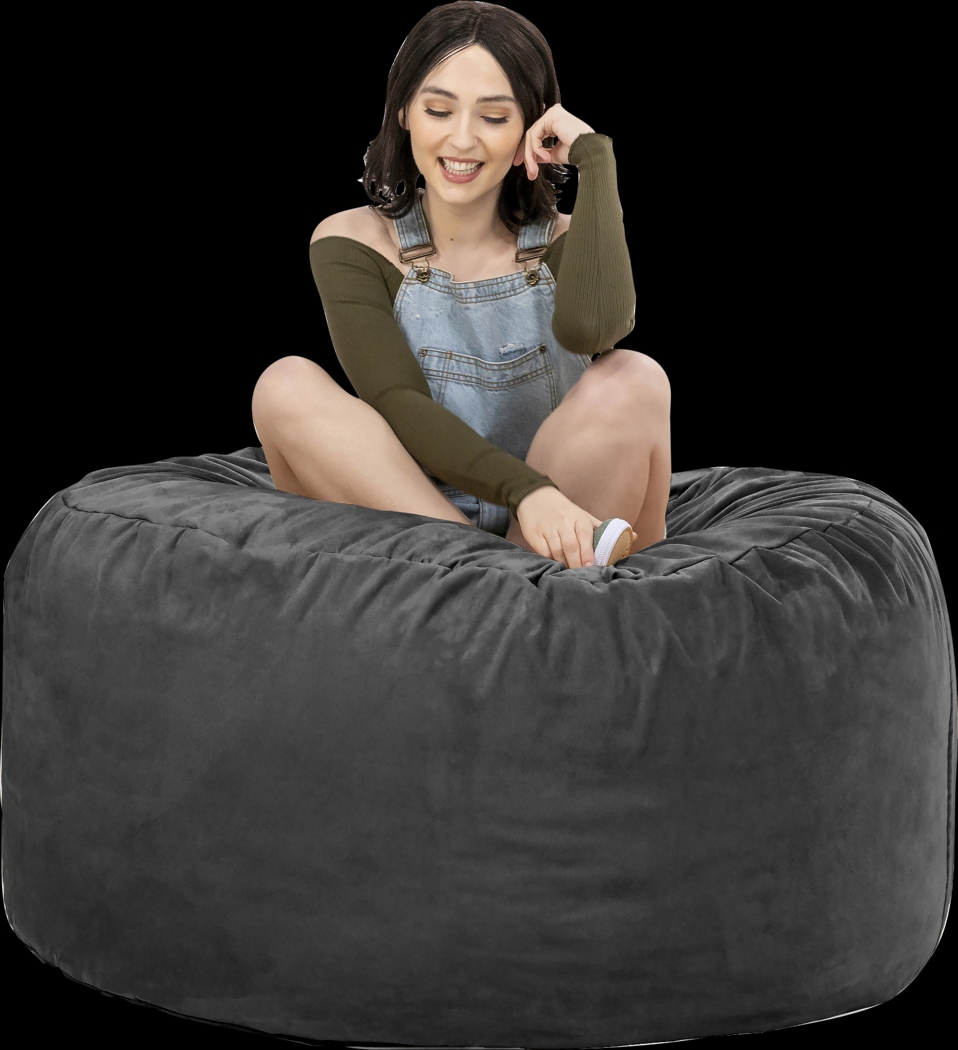 Kids Marshmellow Black Bean Bag Chair - Thumbnail - Image 5