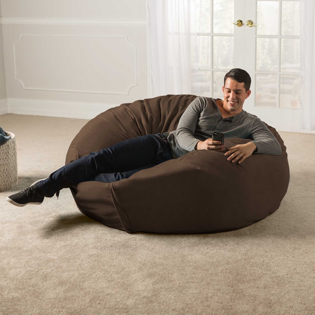 Kids Marshmellow Brown Large Bean Bag Chair - Thumbnail - Image 2