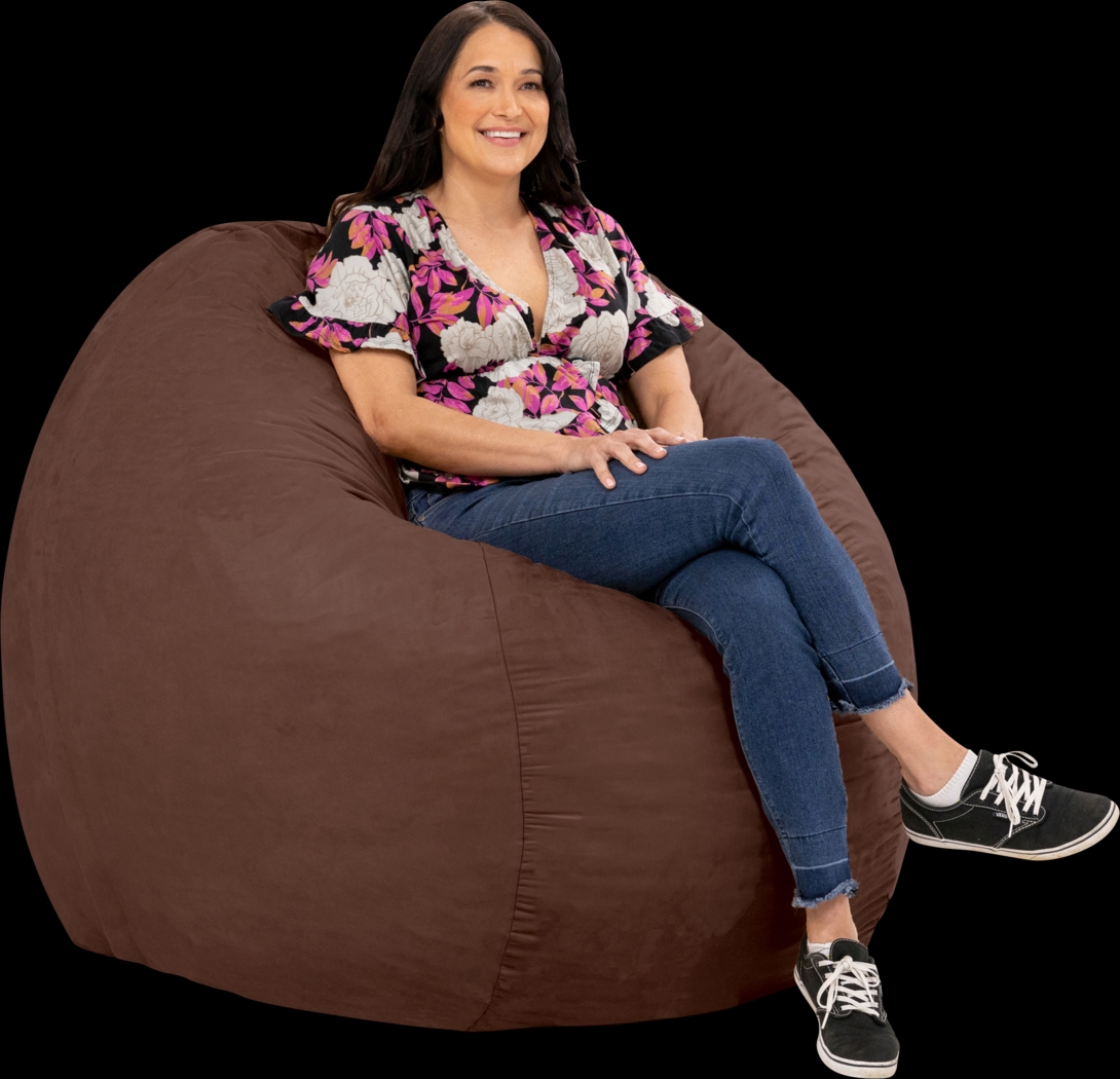Kids Marshmellow Brown Large Bean Bag Chair - Thumbnail - Image 4