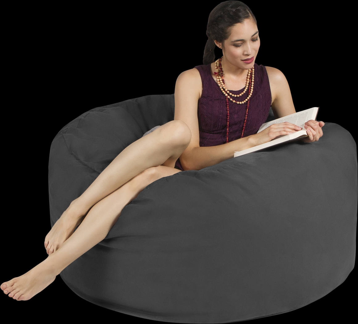 Kids Marshmellow Gray Bean Bag Chair - Thumbnail - Image 3