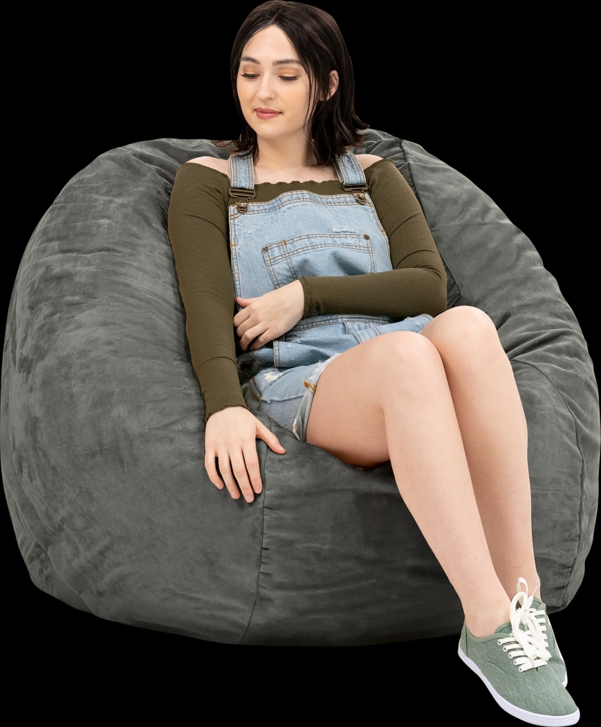 Kids Marshmellow Gray Bean Bag Chair - Thumbnail - Image 5