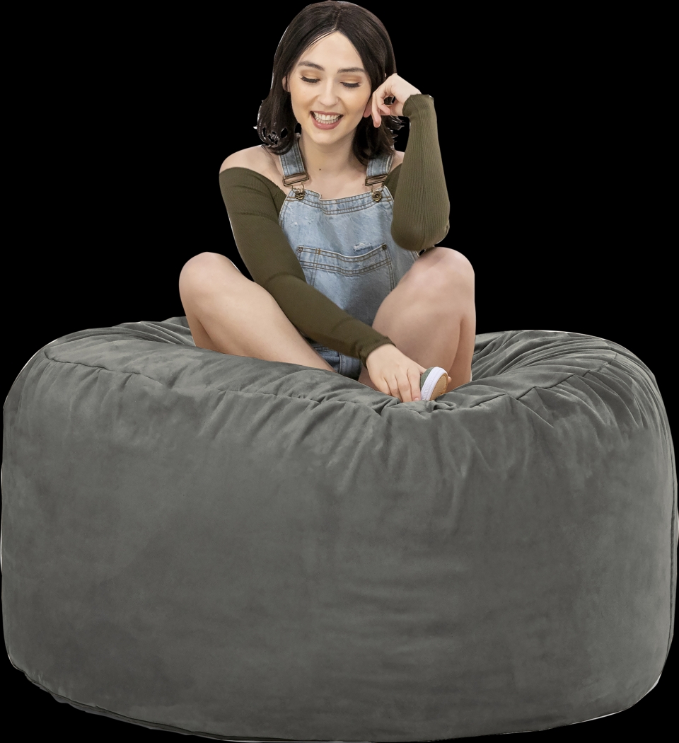 Kids Marshmellow Gray Bean Bag Chair - Thumbnail - Image 6