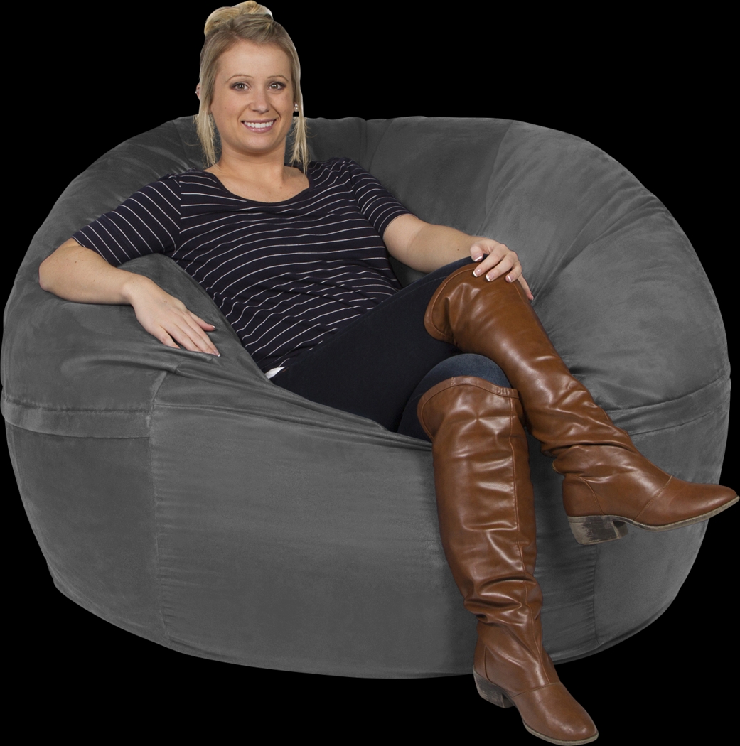 Kids Marshmellow Gray Large Bean Bag Chair - Thumbnail - Image 1