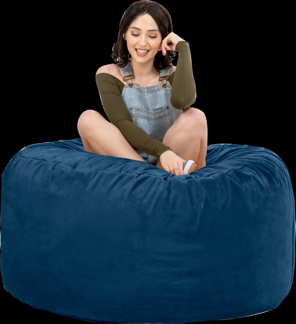 Kids Marshmellow Navy Bean Bag Chair - Thumbnail - Image 5