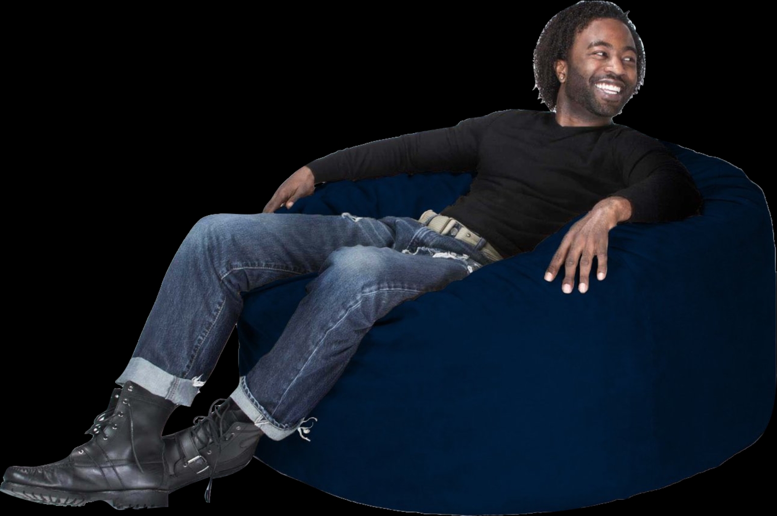 Kids Marshmellow Navy Bean Bag Chair - Thumbnail - Image 7