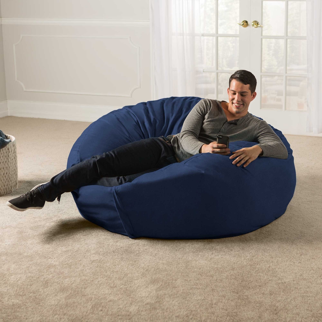 Kids Marshmellow Navy Large Bean Bag Chair - Thumbnail - Image 2