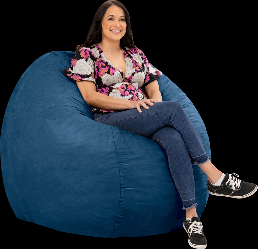 Kids Marshmellow Navy Large Bean Bag Chair - Thumbnail - Image 4