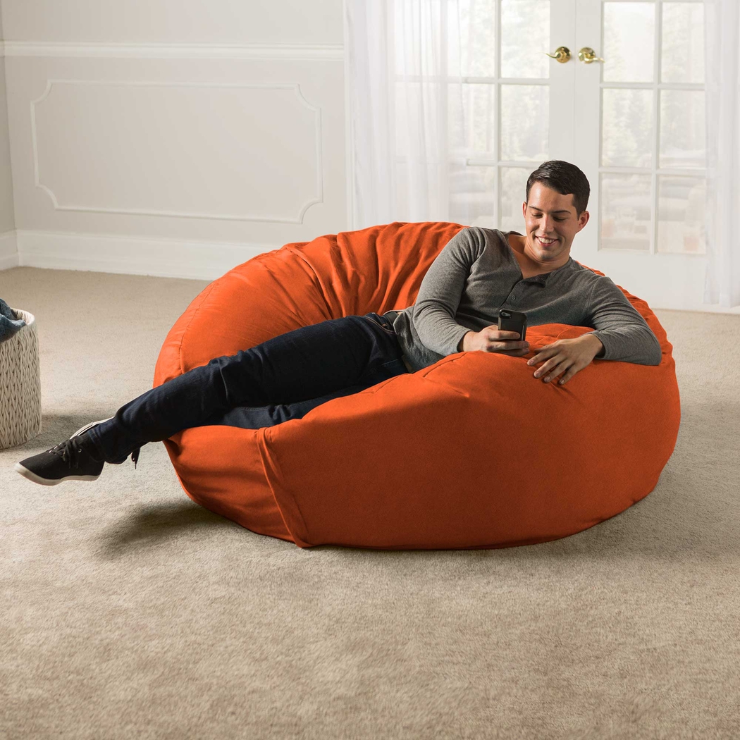 Kids Marshmellow Orange Large Bean Bag Chair - Thumbnail - Image 2