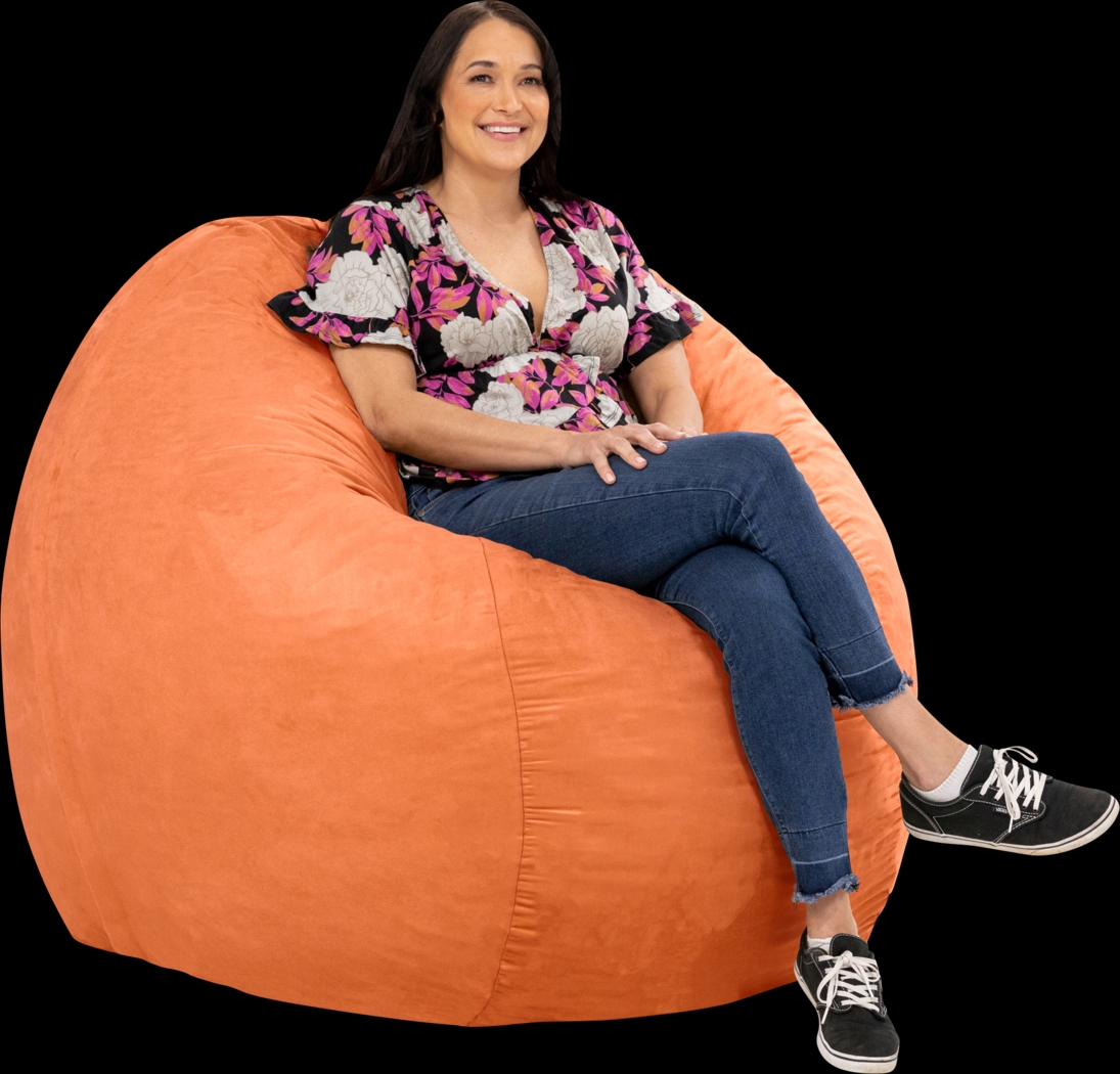 Kids Marshmellow Orange Large Bean Bag Chair - Thumbnail - Image 4