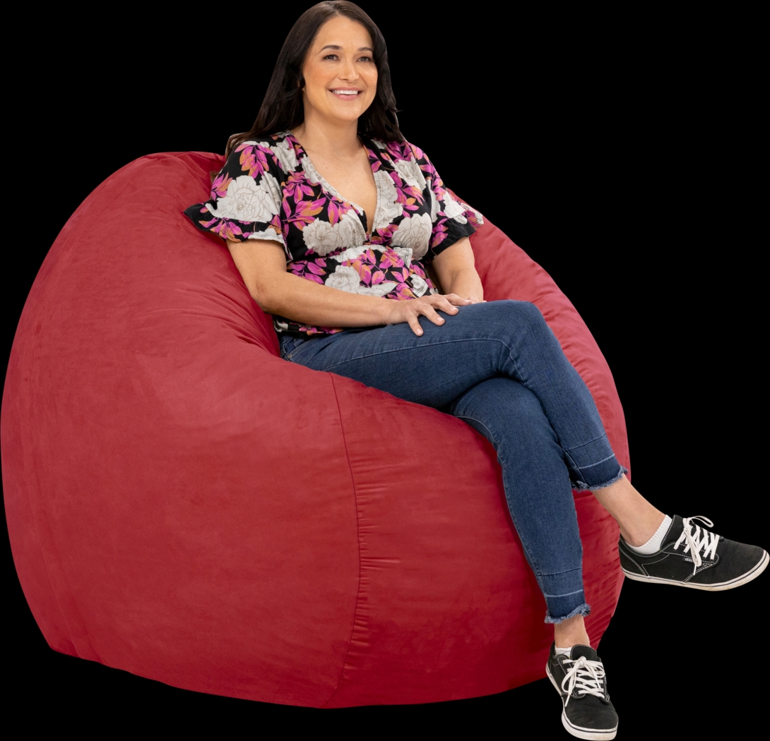 Kids Marshmellow Red Large Bean Bag Chair - Thumbnail - Image 4