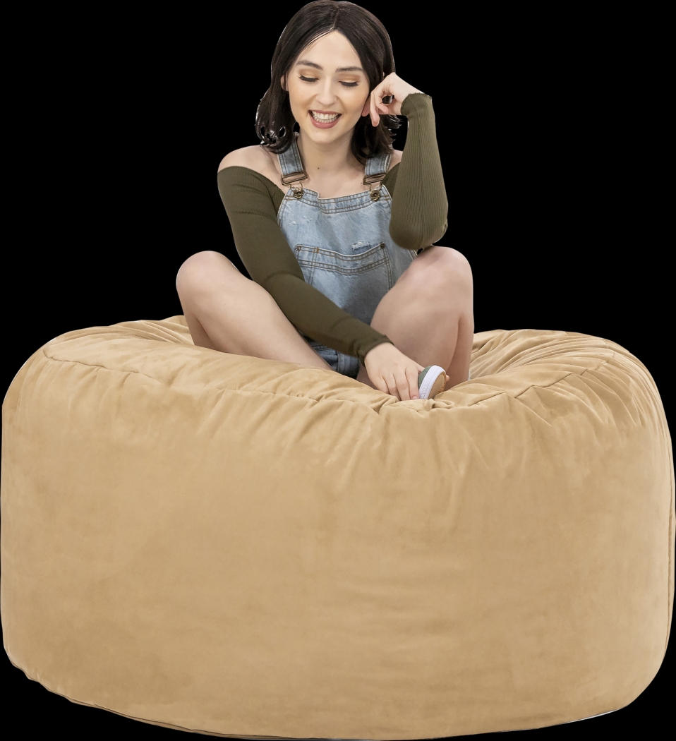 Kids Marshmellow Tan Bean Bag Chair - Thumbnail - Image 5