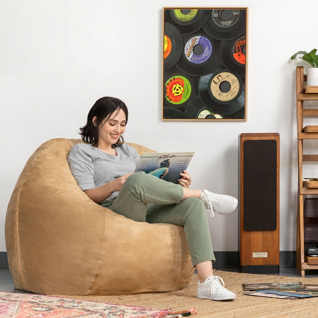 Kids Marshmellow Tan Bean Bag Chair - Thumbnail - Image 6