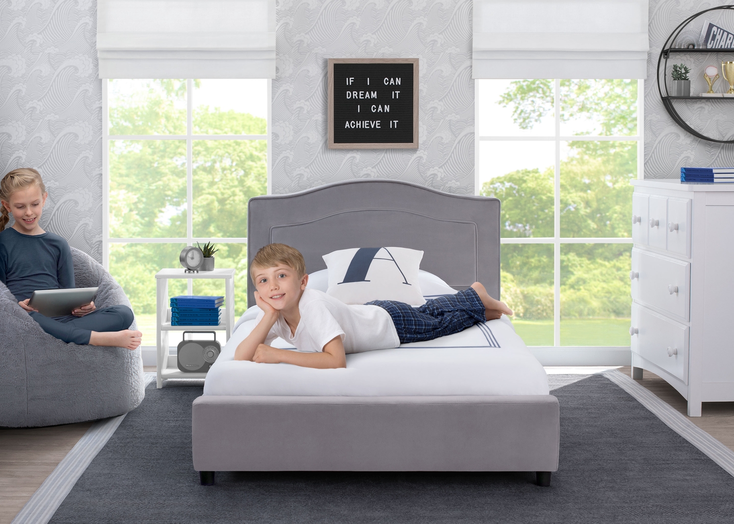 Kids Mebrie Gray Twin Bed - Thumbnail - Image 3