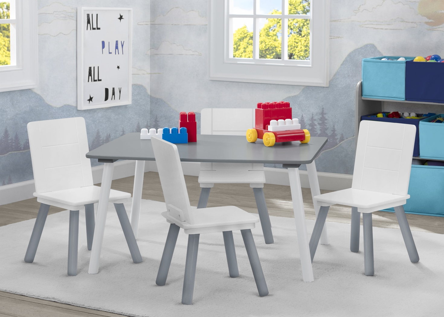 Kids Mellei Gray/White Table Set - Thumbnail - Image 2