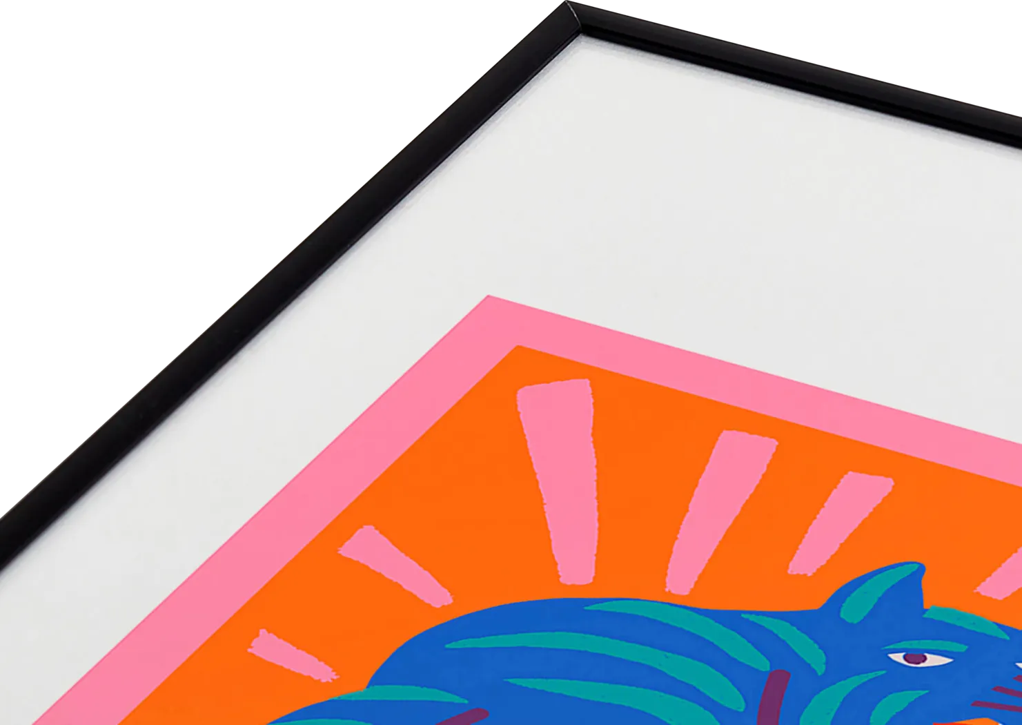 Kids Meow I Orange Metal Framed Print - Thumbnail - Image 3