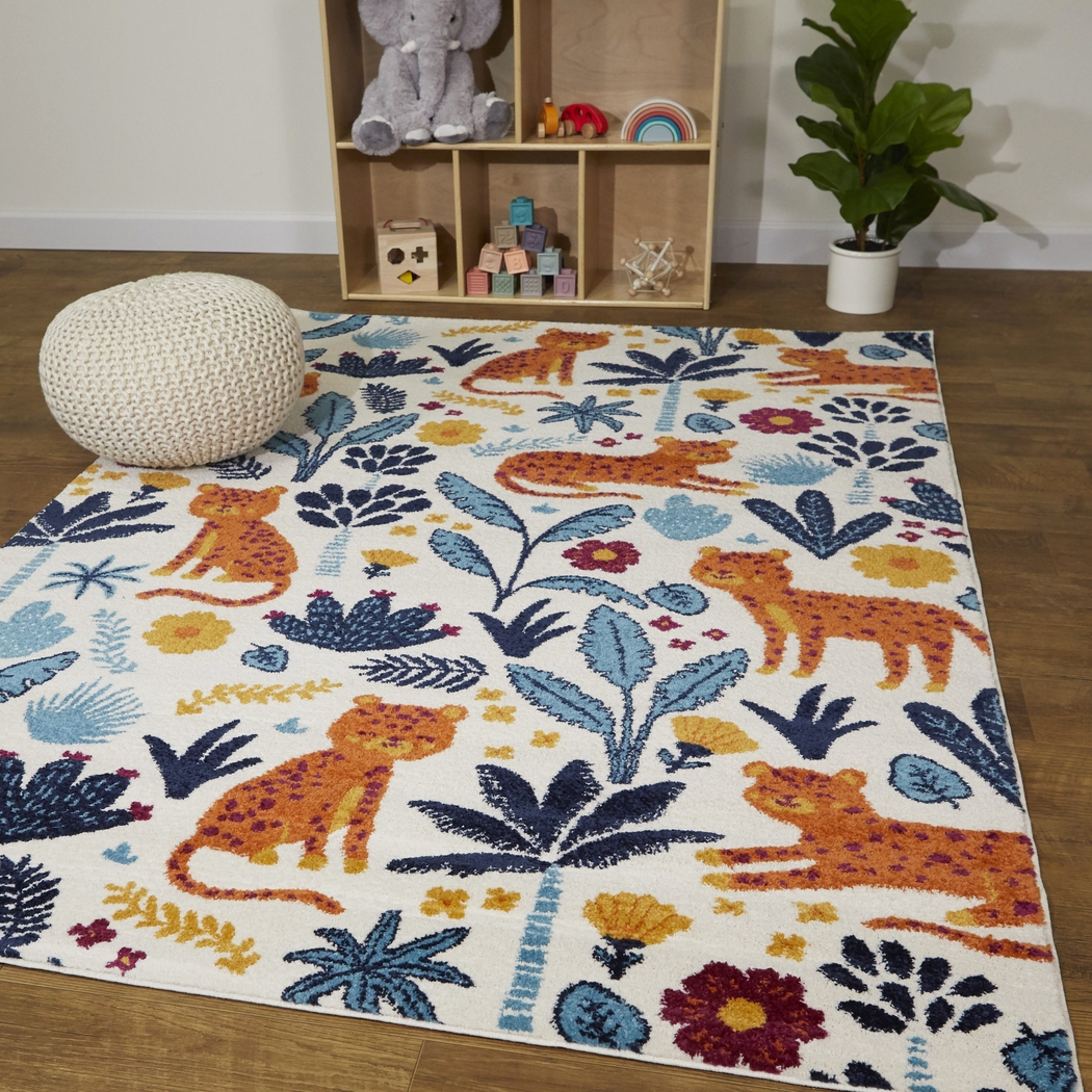 Kids Mercado White 5'3 x 7' Rug - Thumbnail - Image 2