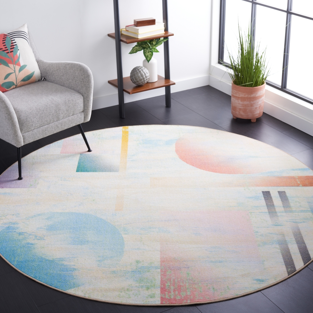 Kids Mercle Multi 6'7 X 6'7 Round Rug - Thumbnail - Image 2