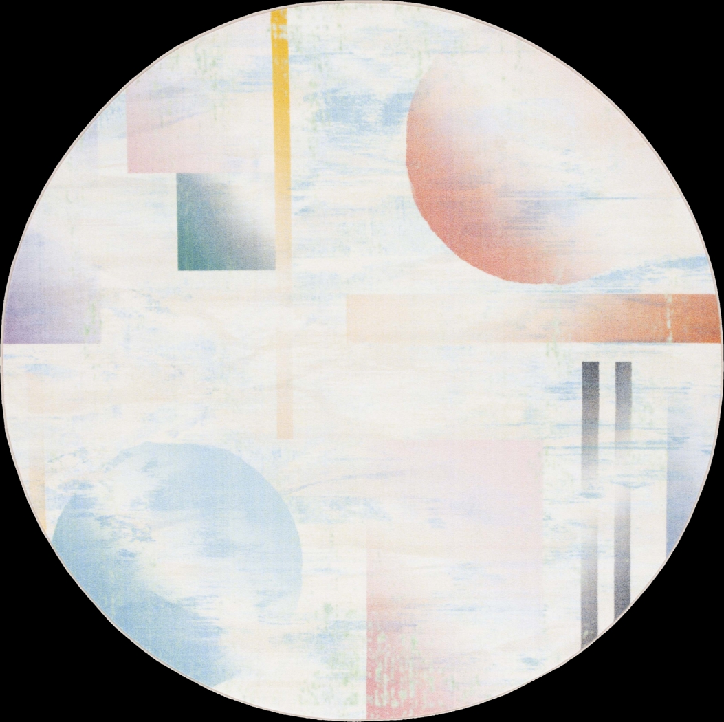 Kids Mercle Multi 6'7 X 6'7 Round Rug - Thumbnail - Image 1