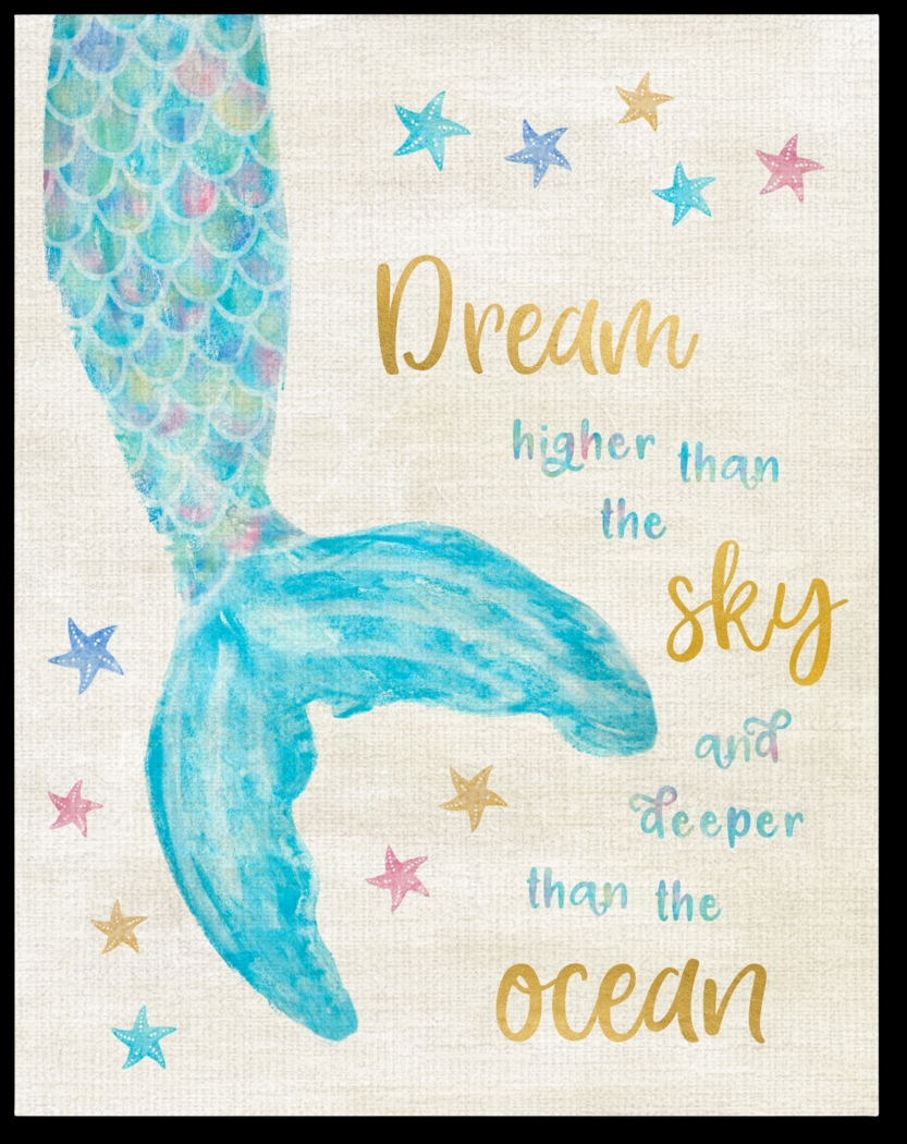 Kids Mermaid Dreams I Blue Artwork - Thumbnail - Image 1