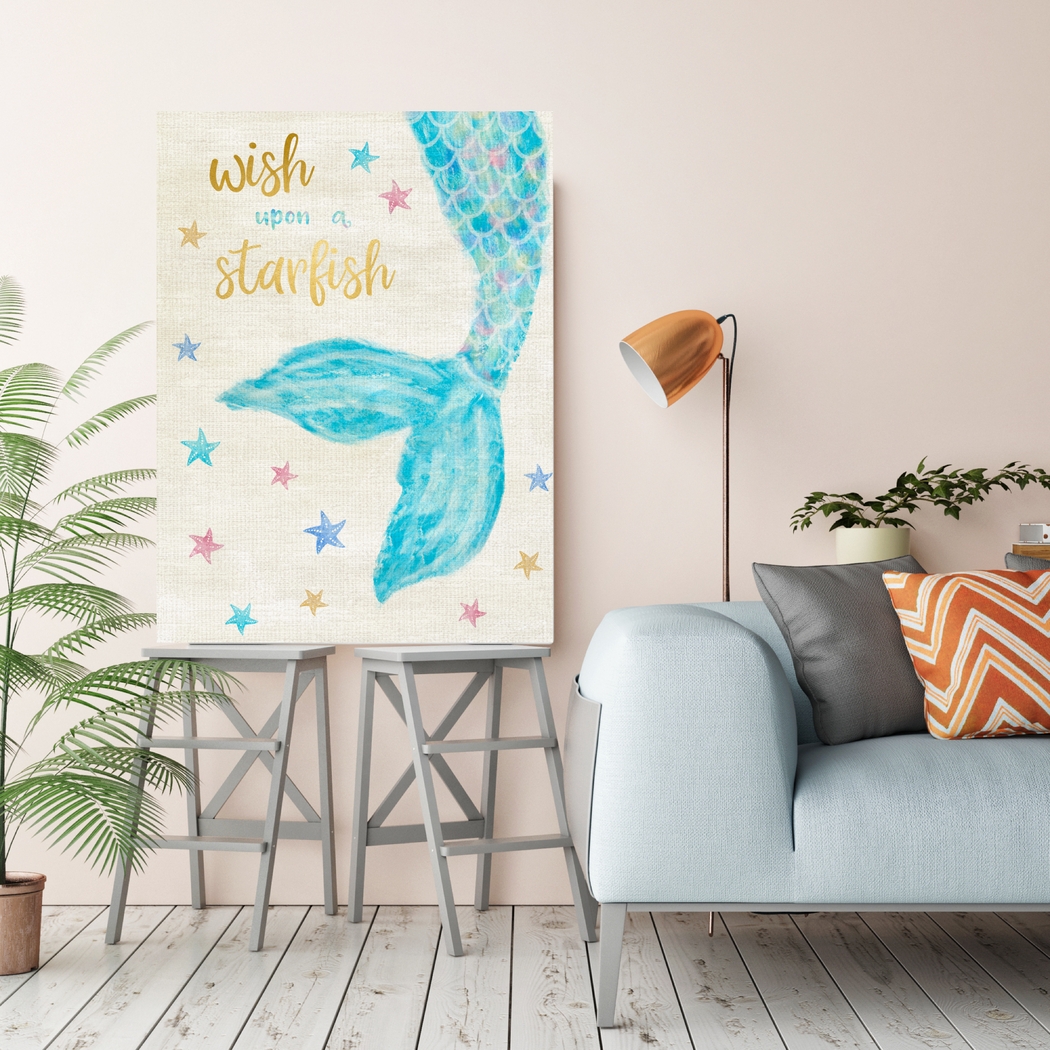 Kids Mermaid Dreams II Blue Artwork - Thumbnail - Image 2