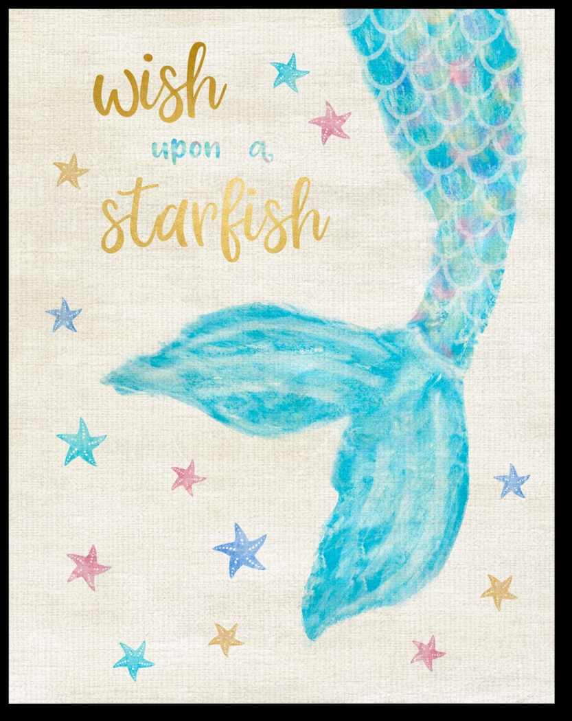 Kids Mermaid Dreams II Blue Artwork - Thumbnail - Image 1